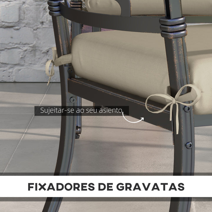 Conjunto de Almofadas para Cadeiras 47x47x7 cm Conjunto de 4 Peças Almofadas para Cadeiras de Jardim Impermeáveis e com Proteção UV 50+ para Interior e Exterior Bege