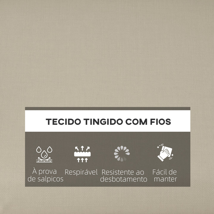 Conjunto de Almofadas para Cadeiras 47x47x7 cm Conjunto de 4 Peças Almofadas para Cadeiras de Jardim Impermeáveis e com Proteção UV 50+ para Interior e Exterior Bege