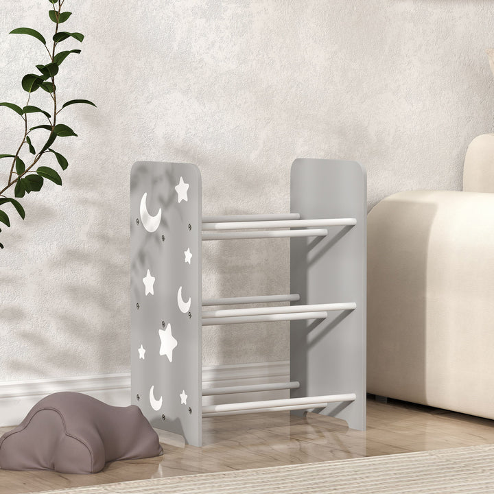 AIYPLAY Estante para Brinquedos com 6 Caixas de Tecido não Tecido Amovíveis Organizador de Brinquedos para Dormitório Escola Infantil 43x30x60 cm Cinza