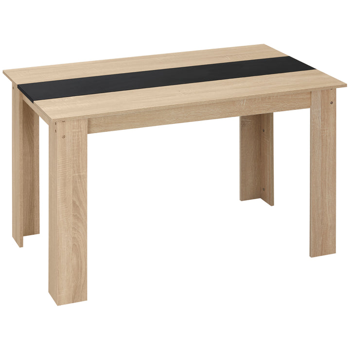 Mesa de Sala de Jantar para 4-6 Pessoas Mesa de Cozinha Retangular Estilo Moderno com Bancada de Melamina de Madeira Carga 50 kg 120x69x75 cm Madeira e Preto