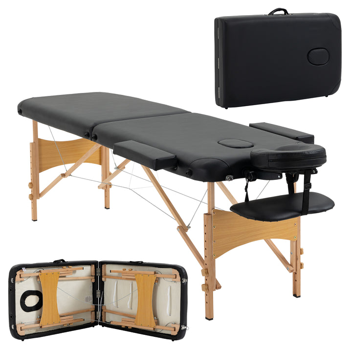 Marquesa Madeira Dobrável 182 x 60 cm Tatuagem Terapia Sofá-Cama Preto NOVO