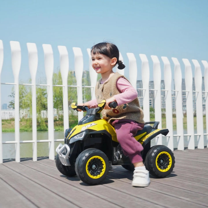 Quadriciclo para crianças acima de 18 meses com função de luz e música Suporta até 20 kg 67,5x38x44 cm Amarelo