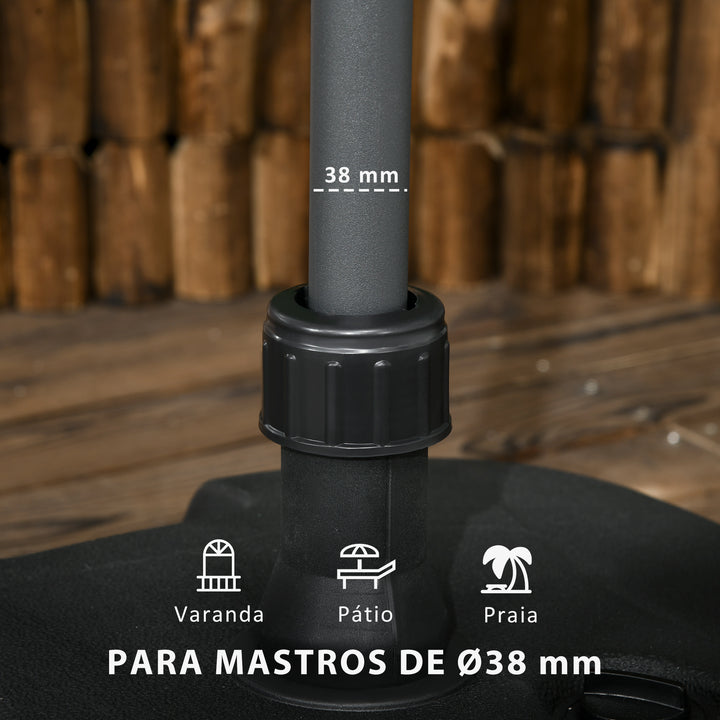 Base de Guarda-sol de Praia Pés Suporte de Guarda-sol Pátio Jardim Cheio de Àgua e Areia 46x45x26cm HDPE