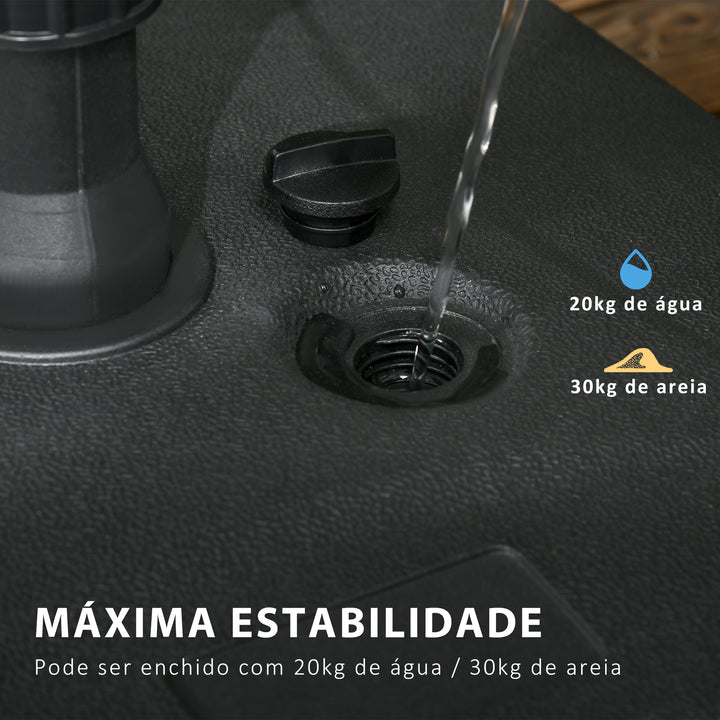 Base de Guarda-sol de Praia Pés Suporte de Guarda-sol Pátio Jardim Cheio de Àgua e Areia 46x45x26cm HDPE