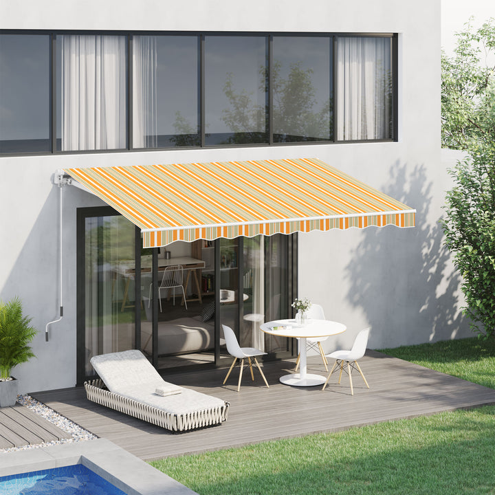Toldo de Parede 300x250cm cor Branco Bege e Laranja Alumínio