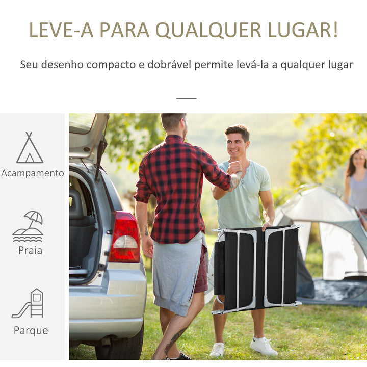 Espreguiçadeira de Jardim Reclinável e Dobrável com Orifício de Leitura Apoio para Cabeça e Encosto Ajustável em 5 Níveis para Praia 182x56x24,5 cm Preto