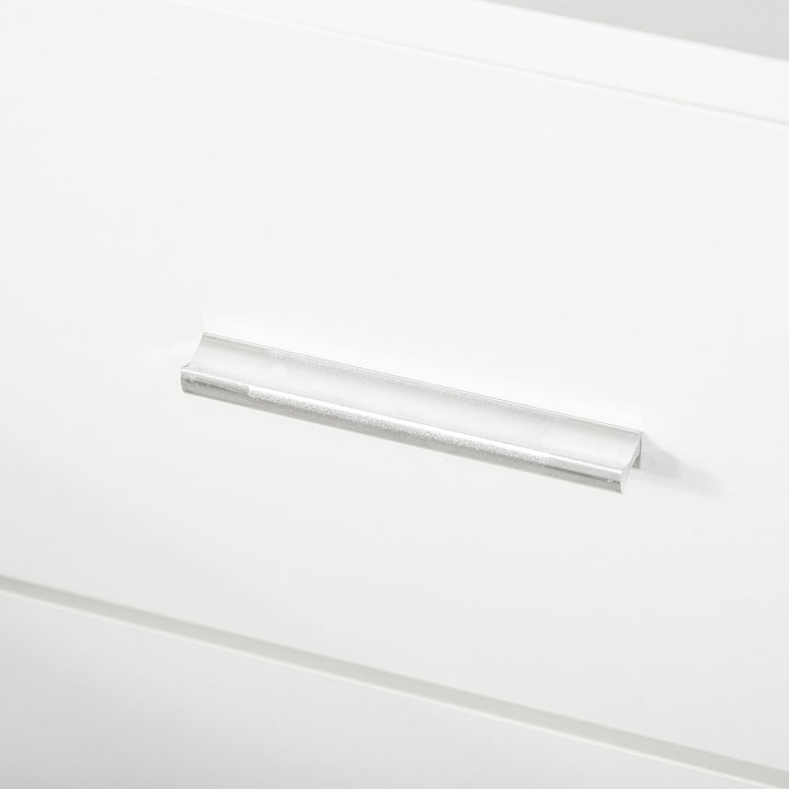 Mesa de Cabeceira Moderna Mesinha de Cabeceira com 2 Gavetas Mesa Auxiliar para Sala Quarto Capacidade 30 kg 45x39,5x49 cm Branco