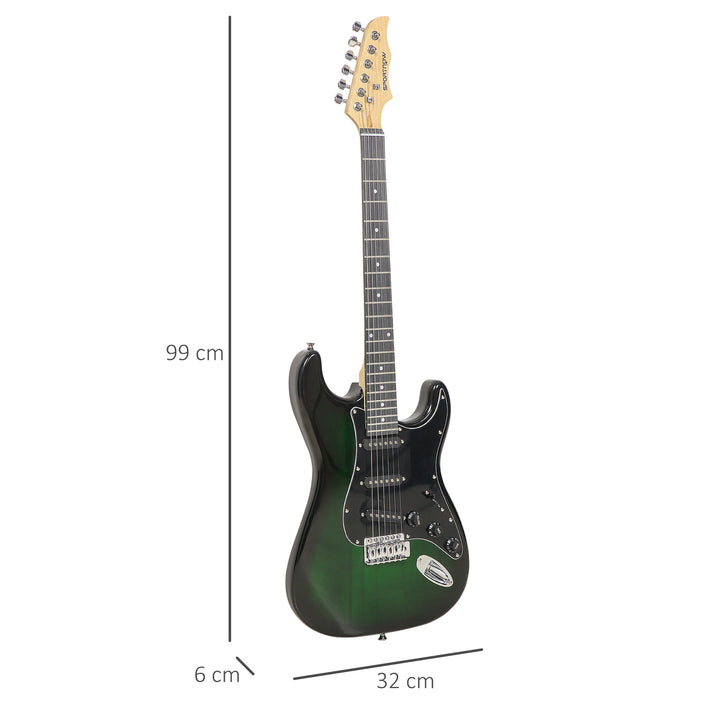 Kit Guitarra Elétrica de Iniciação Guitarra Elétrica com Amplificador de 15W Afinador Digital Cordas Correia 3 Palhetas e Saco de Transporte para Adultos e Adolescentes Preto