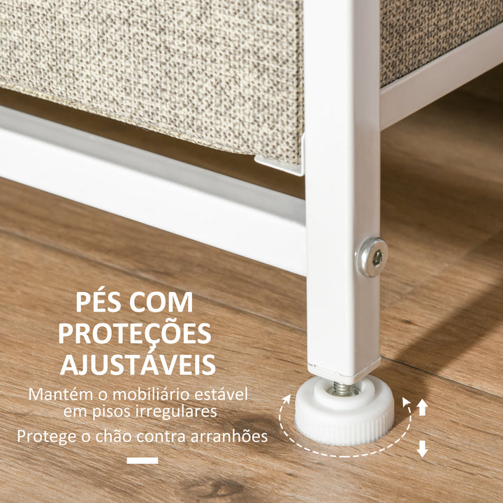 Cómoda com 7 Gavetas de Tecido Cómoda de Armazenamento Multifuncional para Dormitório Sala de Estar Corredor 63,5x30x71cm Cinza