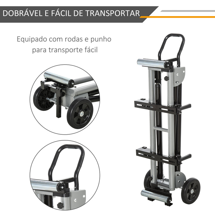Suporte universal para serra de esquadria dobrável com distância de trabalho ajustável 123,5-245x73x96 cm Preto