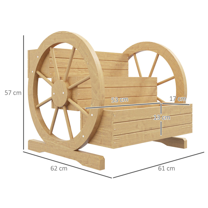 Floreira de Madeira com 3 Níveis para Exterior Design em Escada com Rodas e Orifícios de Drenagem para Terraço ou Jardim 61x62x57 cm Madeira