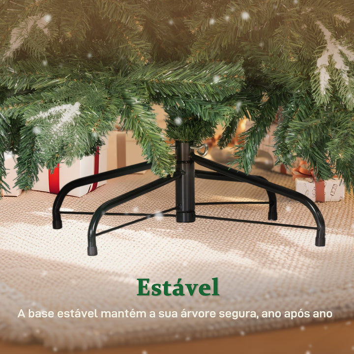 Árvore de Natal Artificial 180 cm Ramos Realistas com Efeito Neve Árvore de Natal com Suporte em Aço Base Dobrável Montagem Rápida Decoração de Natal para Casa Festa Verde