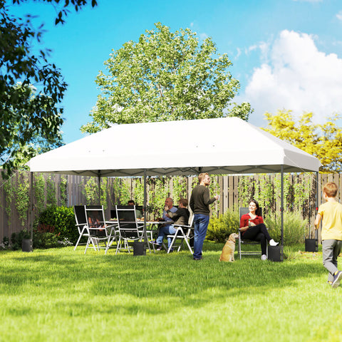 Tenda Dobrável Gazebo 6x3 m, Pop-up, Altura Ajustável em 3 Níveis, Toldo com Proteção UPF50+, Montagem Fácil com Fecho Central, 6 Sacos de Areia e Bolsa com Rodas, Prateado