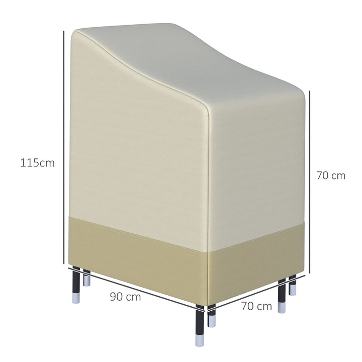 Capa para Cadeiras Empilháveis 90x70x115 cm Capa para Cadeiras de Jardim Impermeável em Tecido Oxford 600D Capa para Móveis de Jardim Anti-UV Bege e Castanho