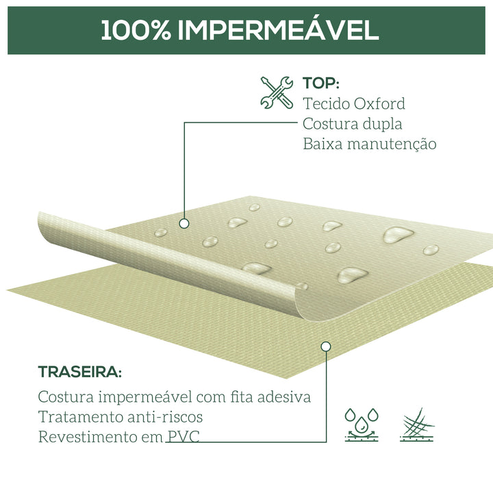 Capa para Cadeiras Empilháveis 90x70x115 cm Capa para Cadeiras de Jardim Impermeável em Tecido Oxford 600D Capa para Móveis de Jardim Anti-UV Bege e Castanho