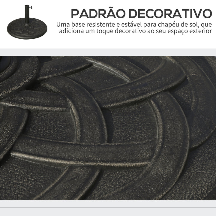 Base de Guarda-Sol Tipo Pé – Cor Bronze – Material Resina – F 57 x 35 cm