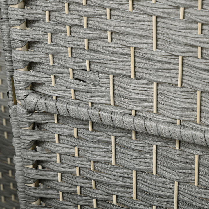 Biombo Dobrável de 6 Painéis Divisor de Ambientes 270x180 cm Ecrã de Privacidade de Polipropileno para Escritório Quarto Cinza Misto