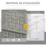 Biombo Dobrável de 6 Painéis Divisor de Ambientes 270x180 cm Ecrã de Privacidade de Polipropileno para Escritório Quarto Cinza Misto