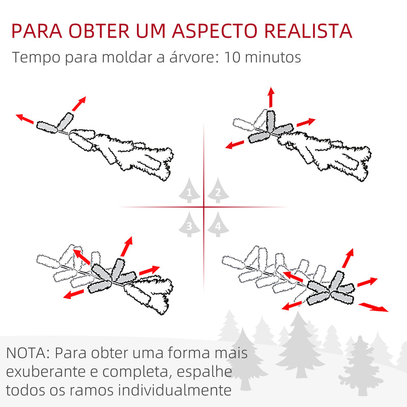 Árvore de Natal Árvore de Natal artificial nevada de 150 cm com 120 luzes LED 263 ramos e suporte metálico Árvore de Natal para sala verde e branca