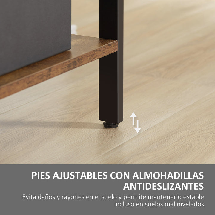 Estante para Livros de 4 Níveis com 8 Compartimentos de Armazenamento Estilo Industrial para Sala de Estar Escritório Dormitório 74x30x157,5cm Marrom Rústico
