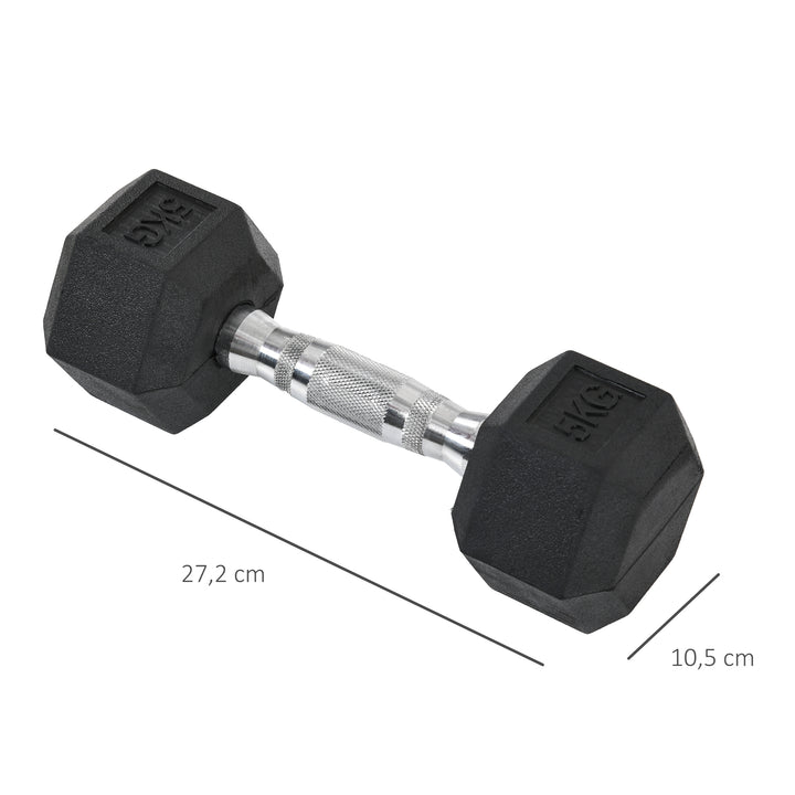 Conjunto de Halteres Hexagonais 2 x 5 kg Conjunto de Pesos com Barras de Conexão Kit de Treino de Fitness para Ginásio em Casa