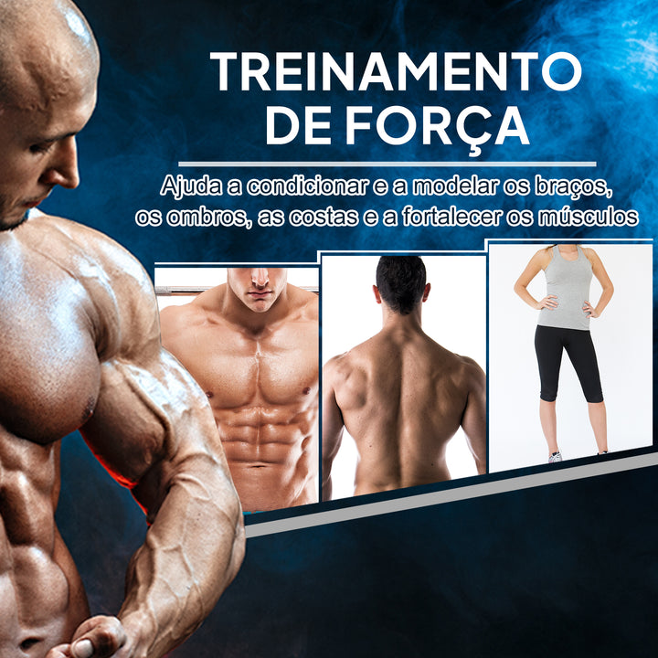 Conjunto de Halteres Hexagonais 2 x 5 kg Conjunto de Pesos com Barras de Conexão Kit de Treino de Fitness para Ginásio em Casa