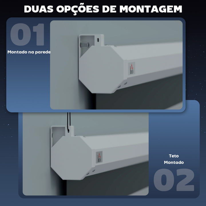 Tela do projetor elétrico 84 polegadas motorizada 4: 3 Formato com controle remoto 171x128 cm