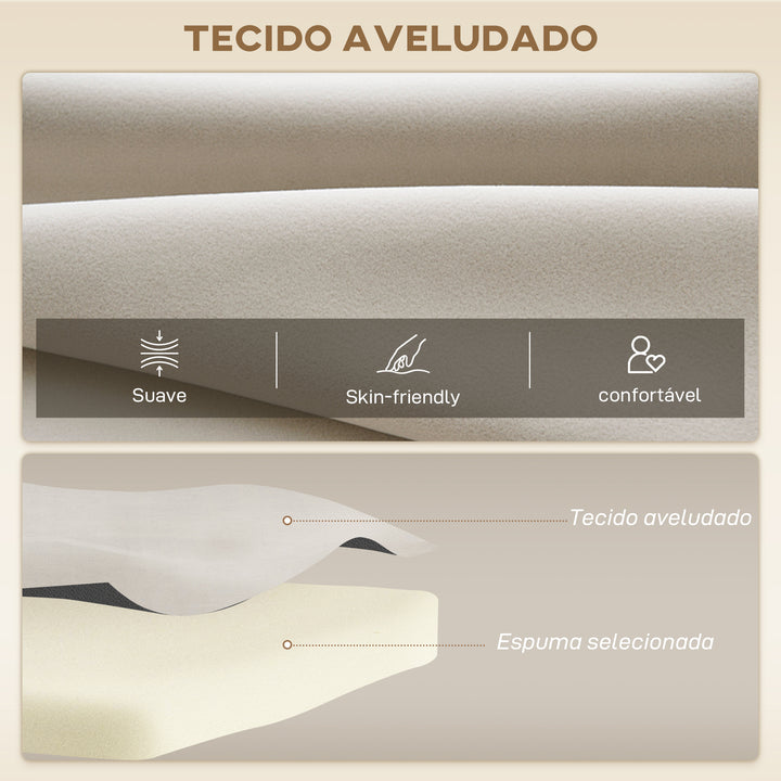 Sofá Cama Sofá Convertível em Cama de 2 Lugares Dobrável com Encosto Ajustável em 5 Níveis e 2 Almofadas Acolchoadas para Escritório Dormitório Sala de Estar 102x73x81 cm Bege