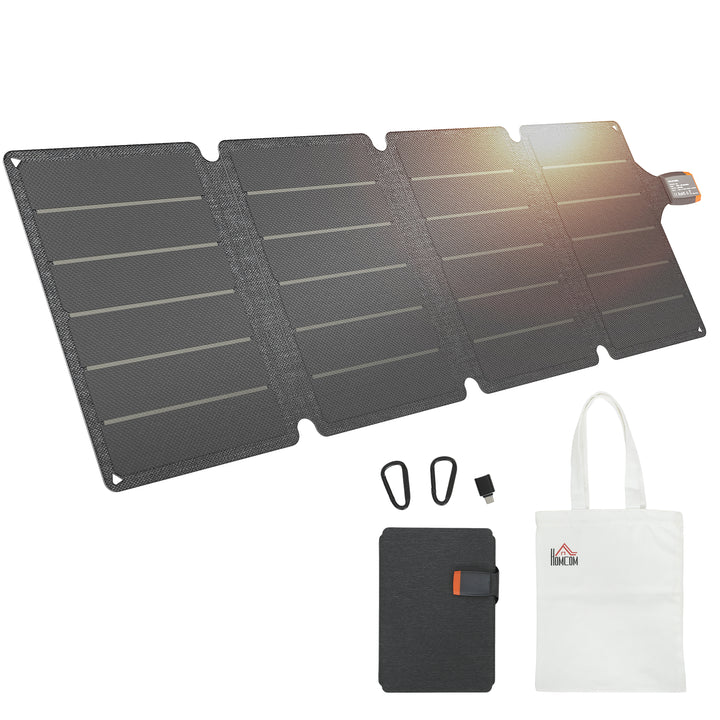 Painel Solar Dobrável 36W Painel Solar Portátil com Entradas USB-A e Tipo C IP67 Impermeável Placa Solar Dobrável com Superfície de ETFE para Carregar Telemóveis Tablets 89,8x27,9x1 cm Cinzento