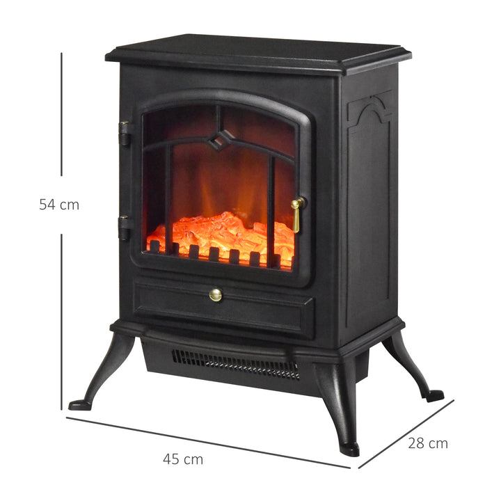 Lareira Vertical - Vidro Ferro 950/1850W 41,5x28x54,8 cm Preto