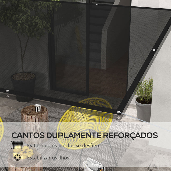 Vela de Sombra Retangular 3x2 m Toldo Vela para Jardim Proteção Solar 65% Transpirável e Anticongelante para Pátio Terraço Varanda Preto
