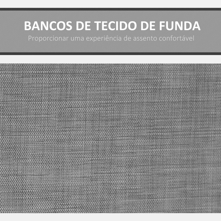 Baloiço de 3 Lugares para Jardim ou Varanda com Toldo Ajustável e Bolsos Laterais 196x128x172 cm Cinzento Escuro