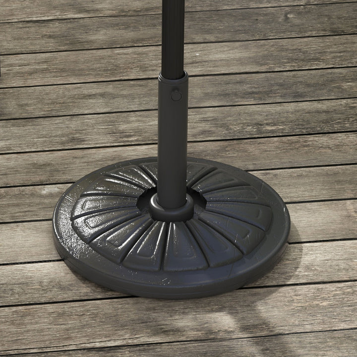 Base para Chapéu de Sol Suporte para Chapéu de Sol de HDPE Preenchível de Cimento Peso 13 kg para Mastros de Chapéus de Sol de Ø38/48 mm Ø43x32 cm Preto