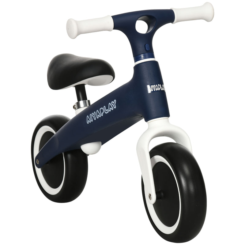 Bicicleta sem Pedais para Crianças de 18-36 Meses Bicicleta de Equilíbrio com Assento Ajustável em Altura Carga 25 kg 67,5x32x44 cm Azul