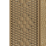 Biombo de 4 Painéis Separador de Ambientes 160x170 cm Divisor de Habitação Dobrável de Corda de Papel e Estrutura de Madeira Decoração para Dormitório Sala de Estar Natural