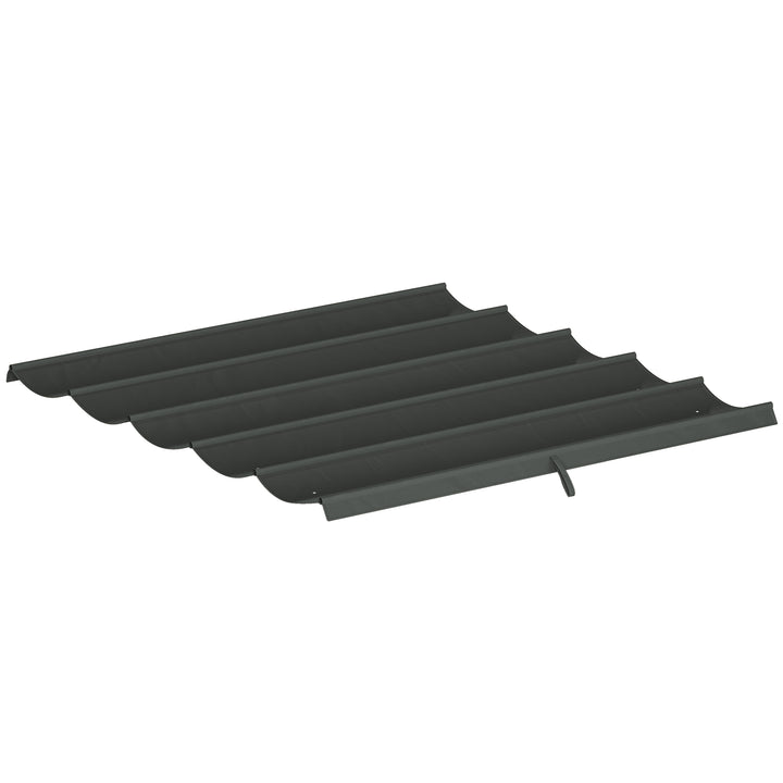 Cobertura para Pérgola 2,5x2,55 m Teto de Substituição Retrátil para Pérgola com 10 Orifícios de Drenagem Cinza Escuro