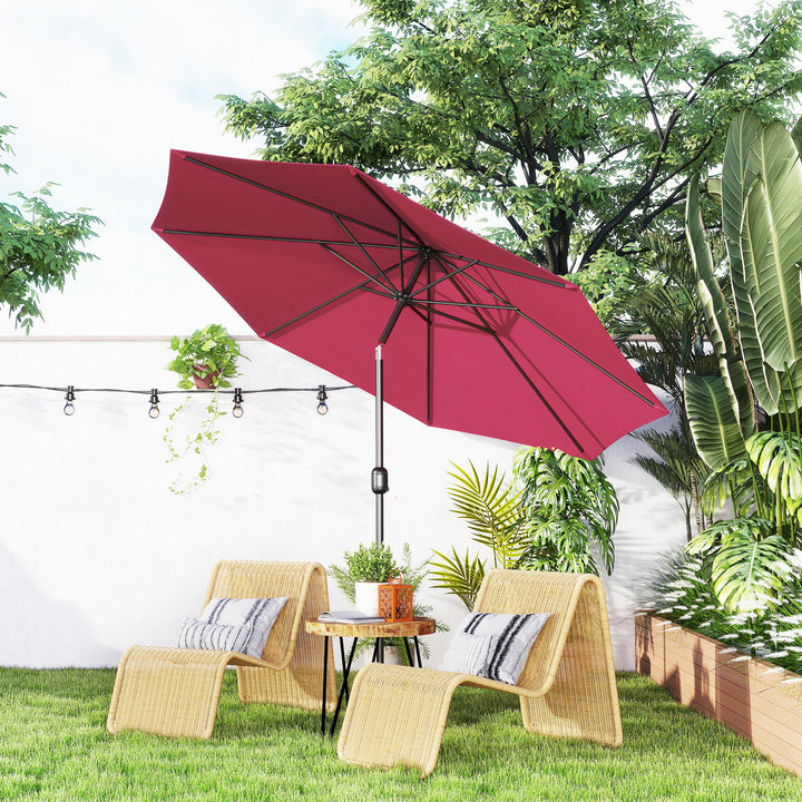 Guarda-sol reclinável para jardim e terraço - Cor do vinho tinto - Ferro - F300x245 cm