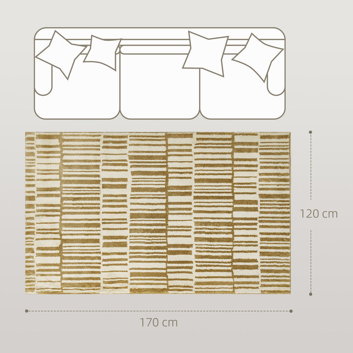 Tapete Sala de Estar 170x120 cm Tapete Lavável na Máquina de Lavar Pelo Curto Estilo Moderno Tapete para Sala de Estar Quarto Sala de Jantar Creme