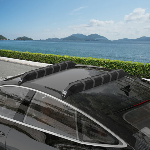 Barras de Tejadilho Universais para Veículos Barras de Tejadilho para Carros 2 Peças com Cordas de Fixação Carga Máxima 75 kg Tecido Oxford 85x10x8 cm Preto