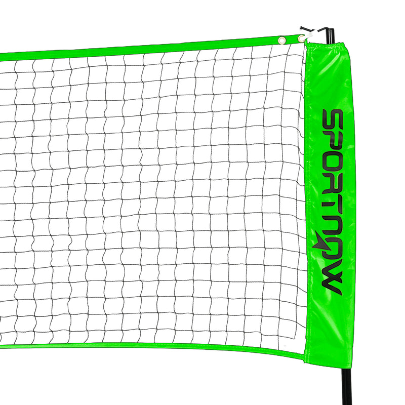 Kit de Badminton de 7 Peças Jogo de Badminton com 2 Raquetes 3 Badminton 2 Raquetes de Pickleball 2 Bolas de Pickleball Bola de Voleibol e Rede com Suporte Preto e Verde