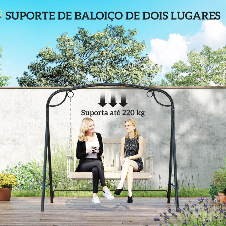 Suporte para Baloiço de Metal Estrutura de Baloiço Resistente com Pés em Forma de A Carga 220 kg para Jardim Parque Pátio Alpendre 172x126x170 cm Bronze