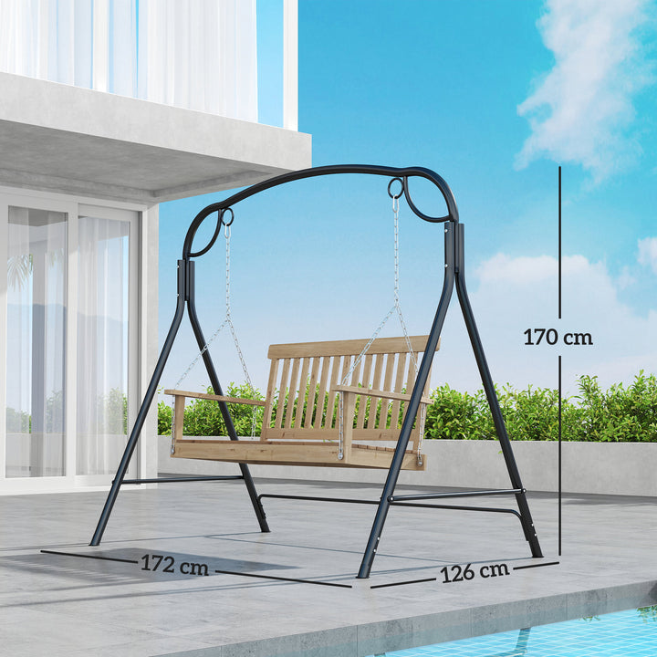 Suporte para Baloiço de Metal Estrutura de Baloiço Resistente com Pés em Forma de A Carga 220 kg para Jardim Parque Pátio Alpendre 172x126x170 cm Bronze