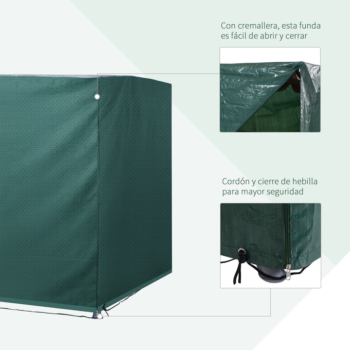 Capa Protetora para Baloiço de Jardim de 3 Lugares 215x155x150cm Impermeável com Zíper Cobertura para Móveis de Exterior Verde