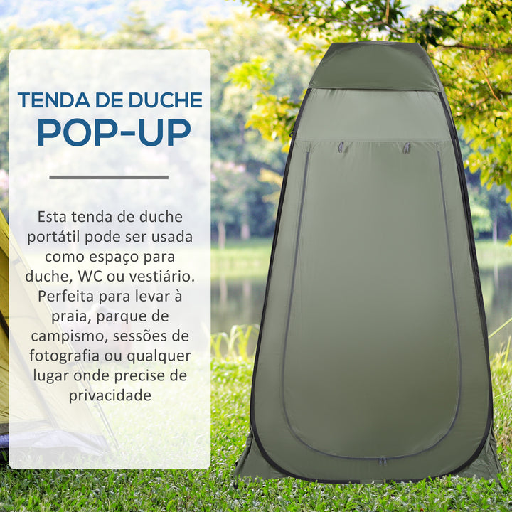 Vestiário de praia dobrável Tenda para o chuveiro 120x120x190 cm Verde