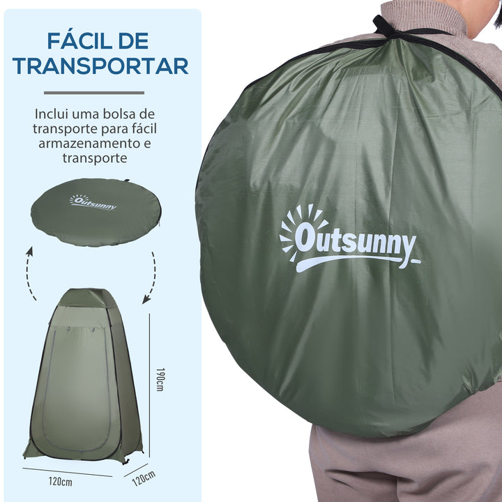 Vestiário de praia dobrável Tenda para o chuveiro 120x120x190 cm Verde