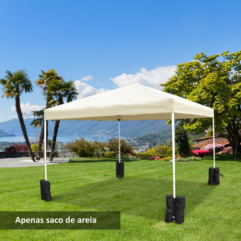 Pack 4 Pesos para Carpas Sacos de Lastro Pesos de Pernas para Toldo Pavilhão Gazebo Sacos de Areia para Exteriores Preto