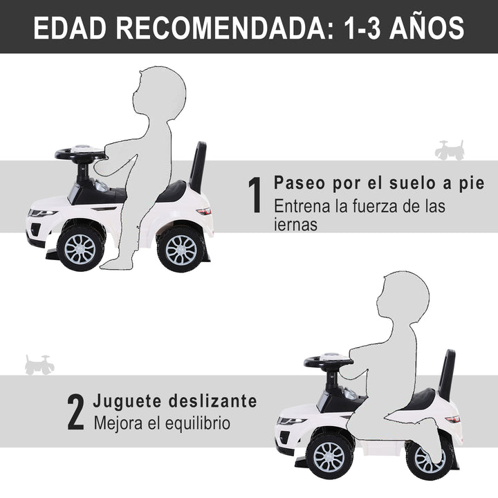Carro andador para bebé sem Pedais com Alto-falante 60x38x42cm branco