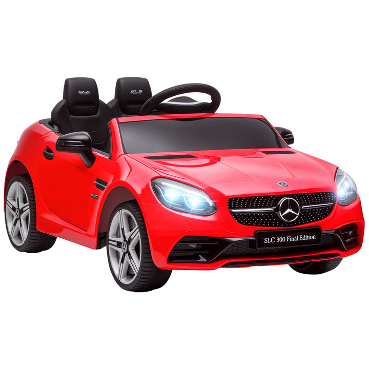 Carro Elétrico Mercedes SLC 300 12V para Crianças de 3-6 Anos com Controlo Remoto Faróis LED Buzina Música TF USB e Abertura da Porta 3-5km/h 107x62,5x44 cm Vermelho