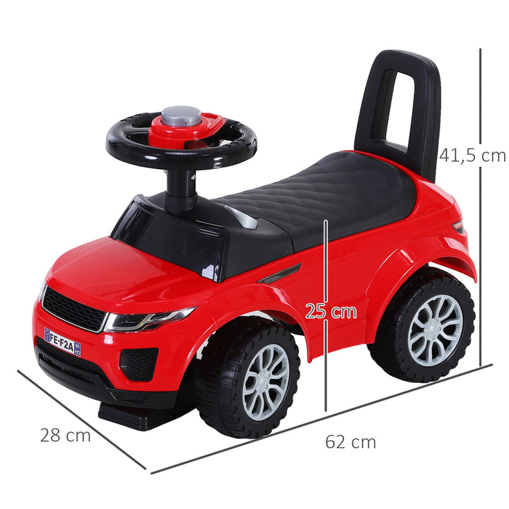 Carro andador para bebé sem Pedais com Alto-falante 60x38x42cm Vermelho