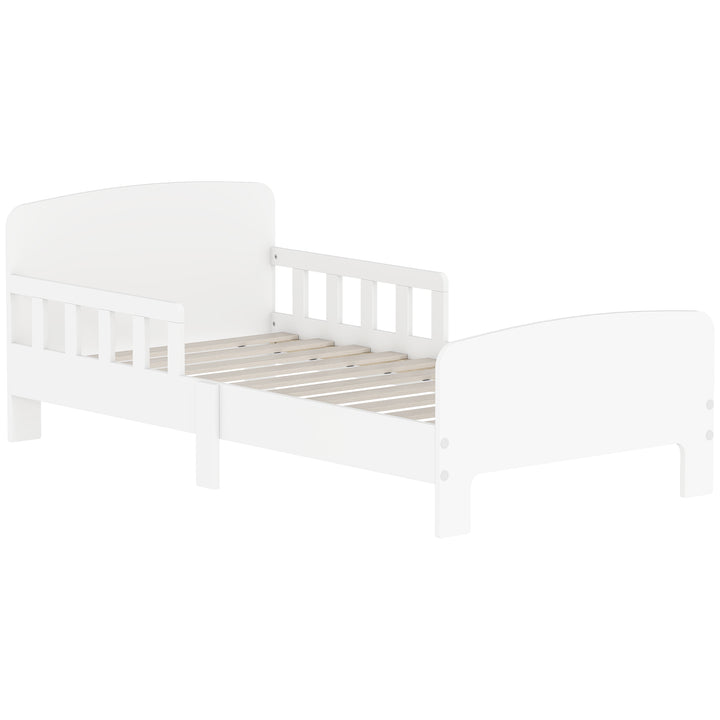 Cama para Crianças 70x140 cm Cama Infantil com Barreira Anticaídas e Estrado para Meninos e Meninas de 3-8 Anos Branco